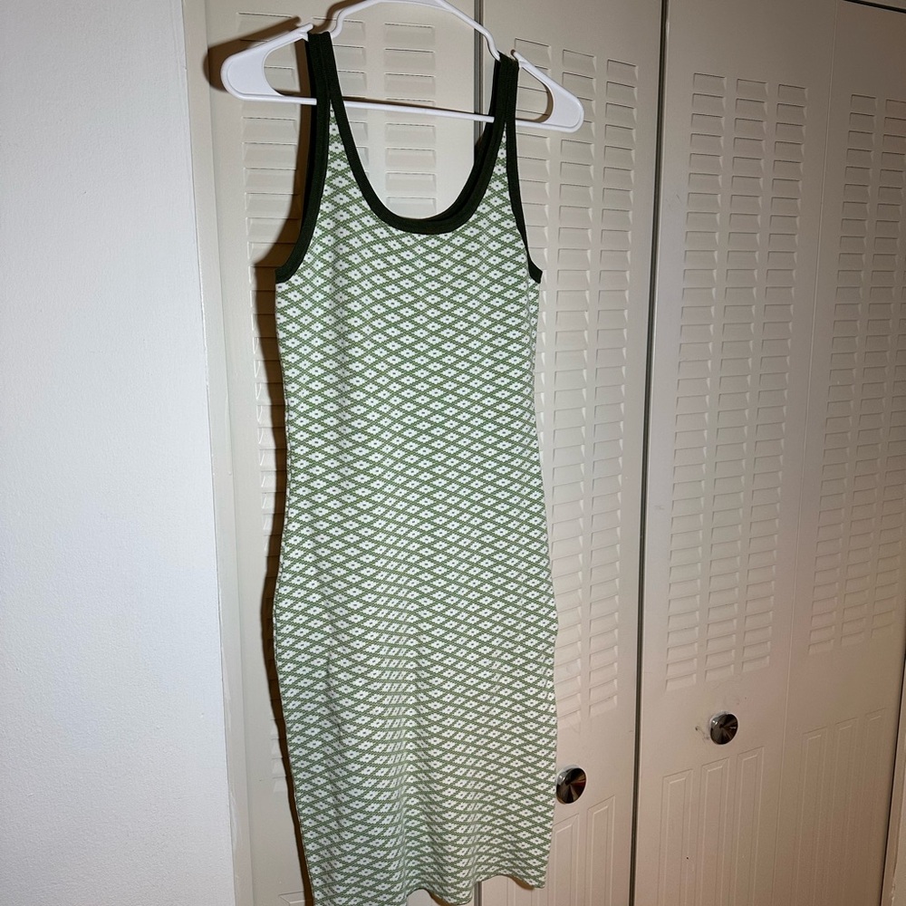 Green Patterned Midi Dress